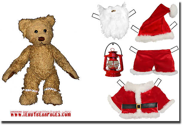Teddy bear santaclaus paper doll