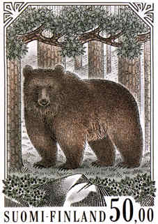 Bear post stamp