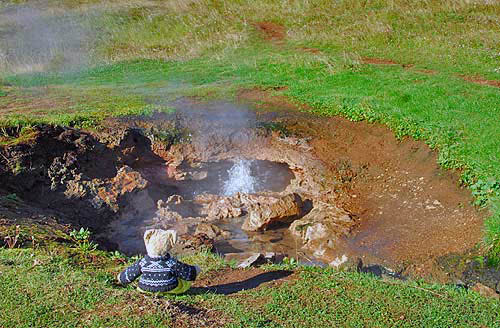 Greggan visiting an Icelantic geisir